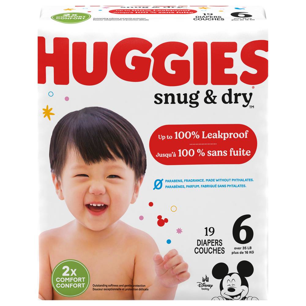 Huggies Snug & Dry Disney Baby Diapers, Size 6 (19 ct)