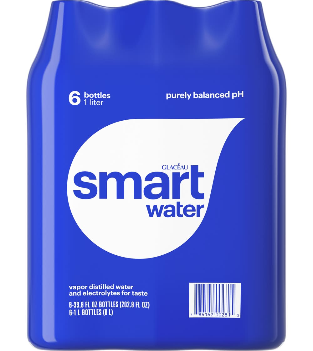 Smartwater Vapor Distilled Water (6 x 33.8 fl oz)