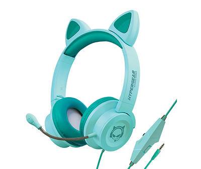 Teal Kombat Kitty Gaming Headset