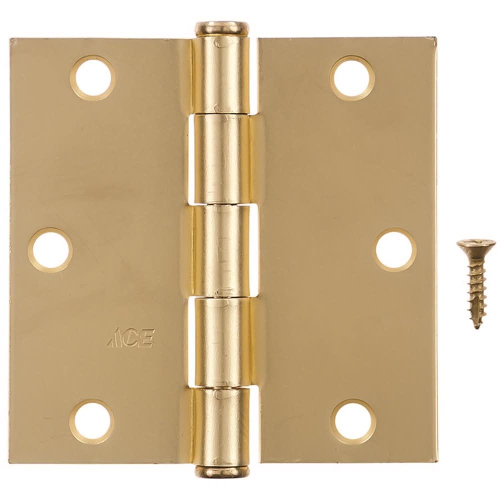 Ace 3-1/2 In. L Satin Brass Residential Door Hinge 1 Pk