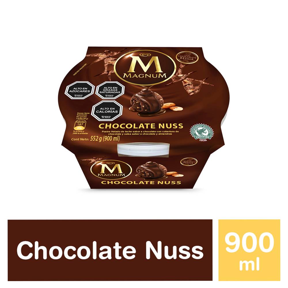 Bresler postre helado magnum chocolate nuss (900 ml)