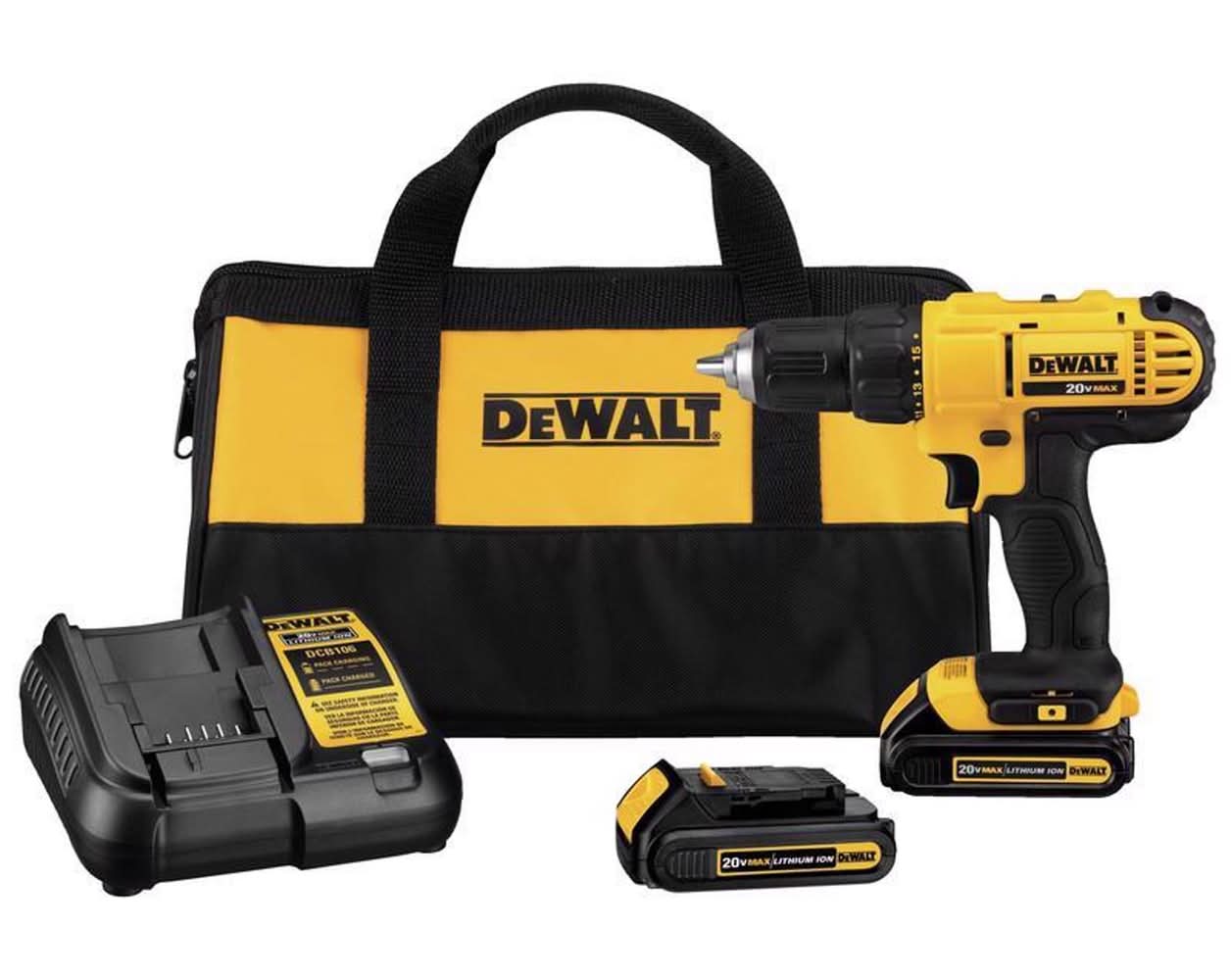 Dewalt 20V Max 1/2 In. Brushed Cordless Compact Drill Kit (Battery & Charger)