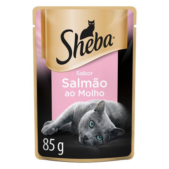 Sheba ração úmida gatos adultos sabor salmão ao molho (85g)