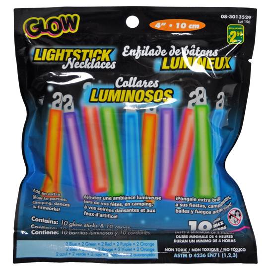 Glow Lightstick Necklaces (Asst. Col.), 10Pk (##)