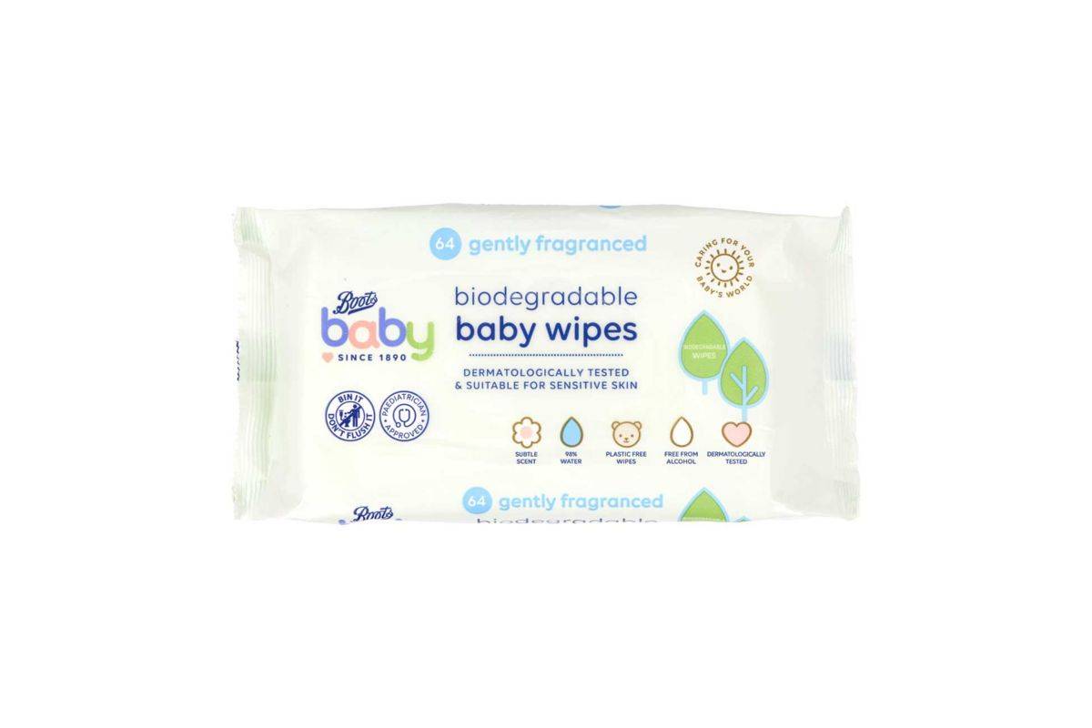 Boots Baby biodegradable fragranced wipes 64s