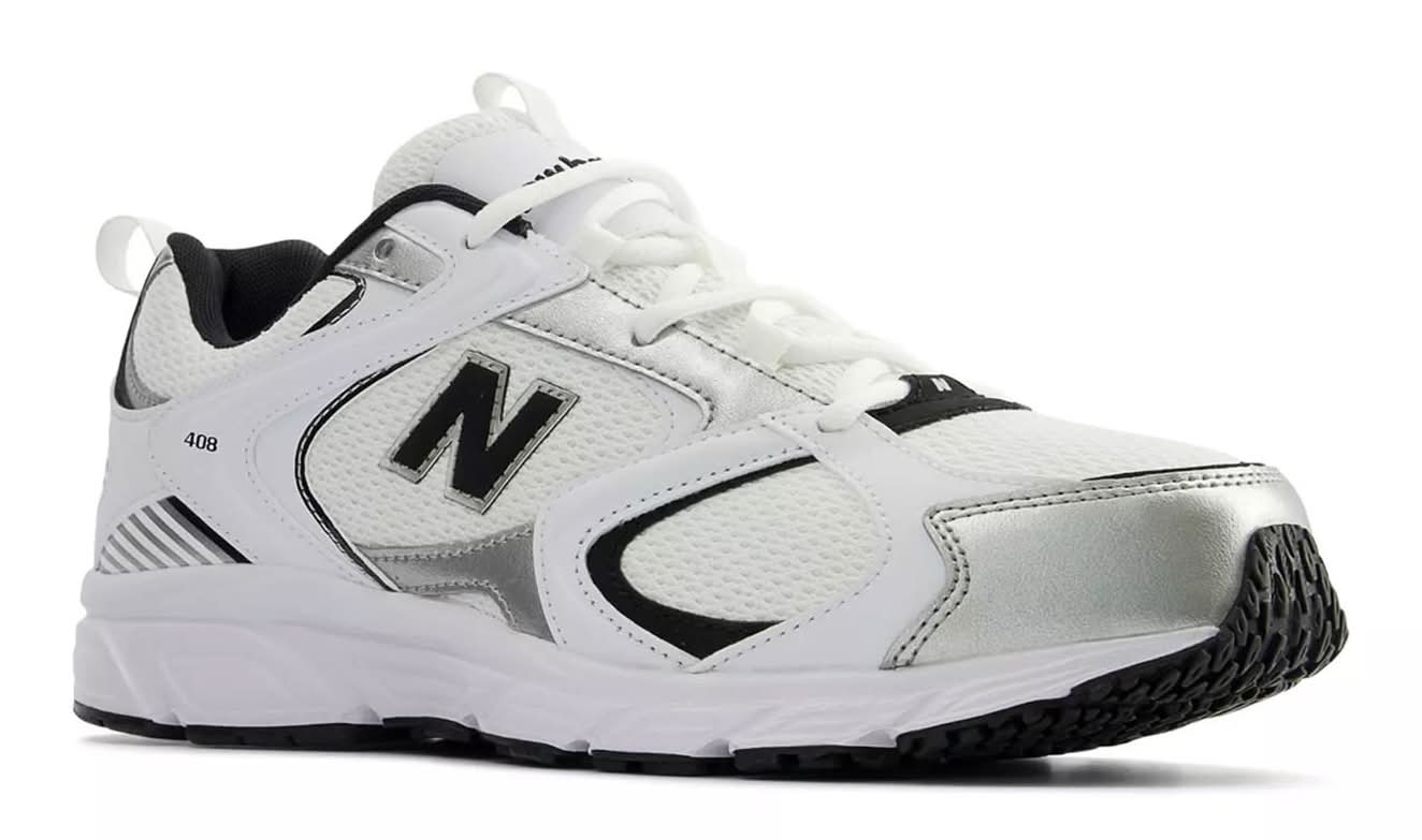 New Balance 408 Sneaker (White/Black Medium - Women's 13 / Men's 11.5)