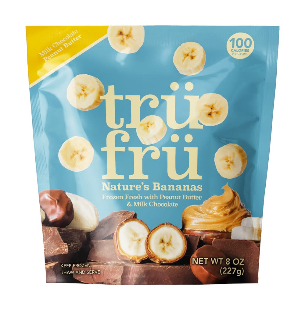 Trü Frü Frozen Nature's Bananas Pouch, Peanut Butter & Milk Chocolate (8 oz)