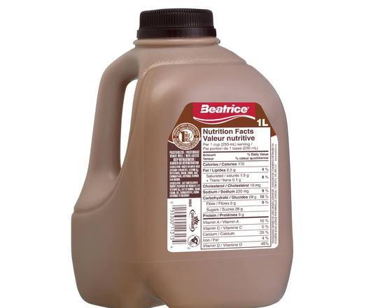 Beatrice Milk 1% Chocolate 1L Jug