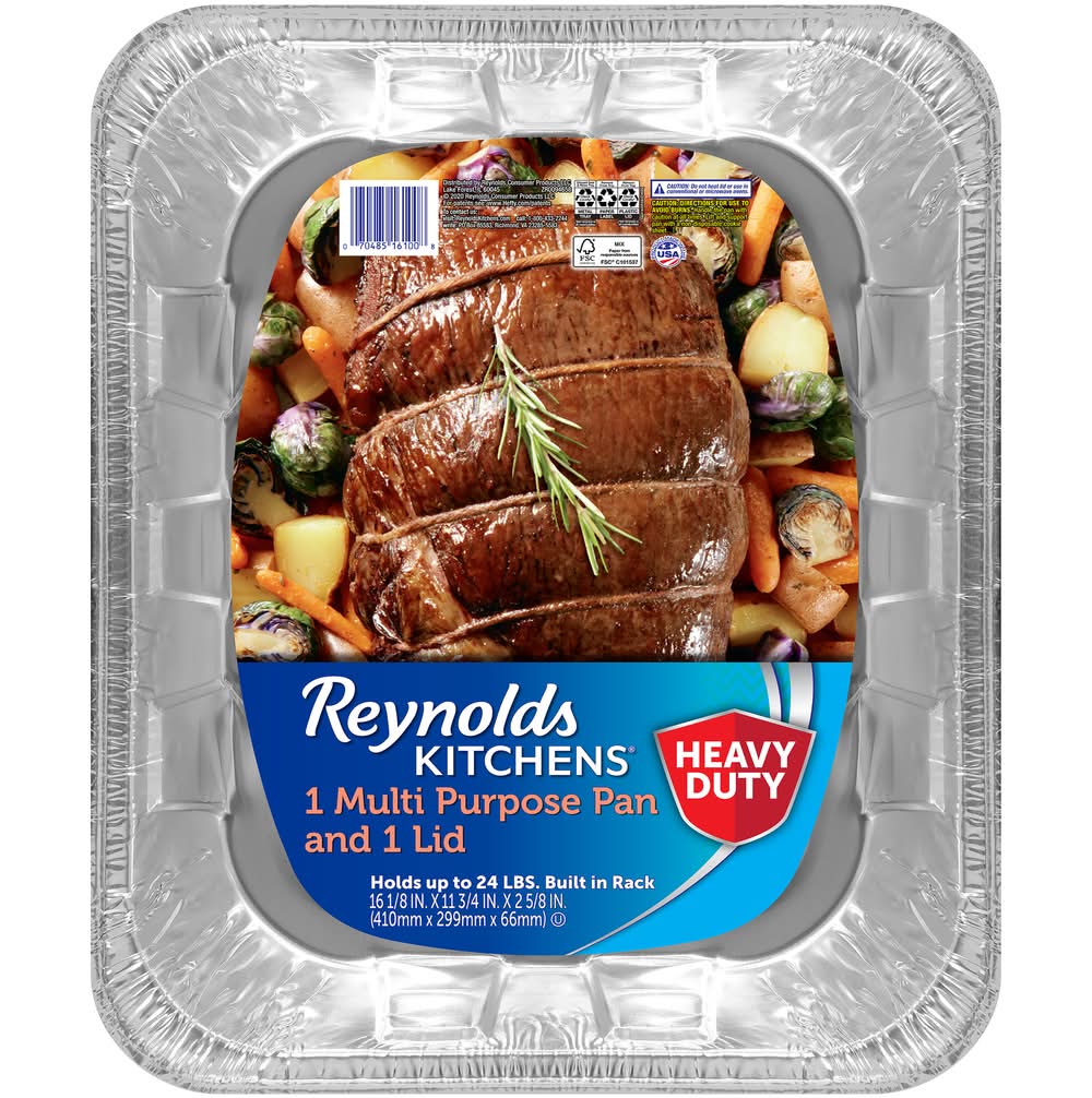 Reynolds Kitchens Heavy Duty Aluminum Pans For Roasting With Lids