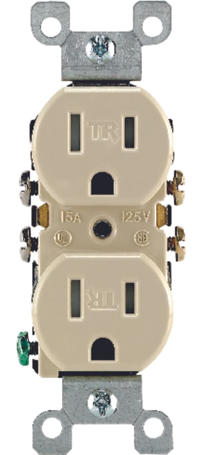 Leviton 15 Amps 125 V Duplex Ivory Tamper Resistant Outlet 5-15R 1 Pk