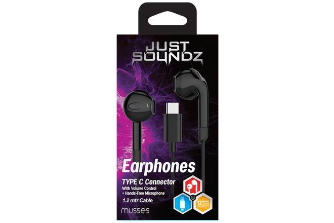 Justsoundz Earphone Type C Black