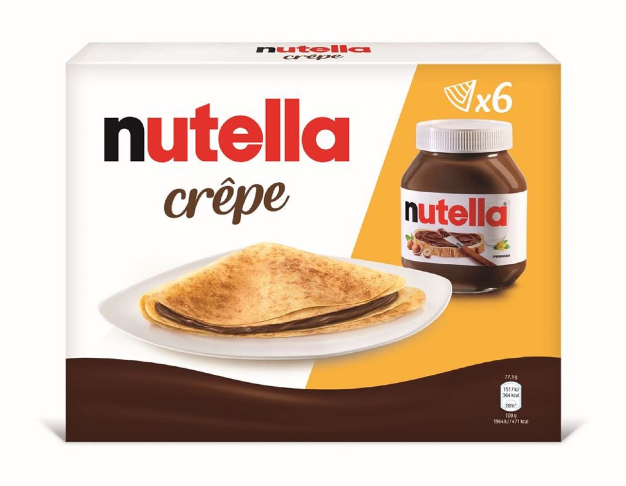 Nutella - Crêpes cuites fourrées, pâte à tartiner aux noisettes et au cacao (6 x 40g)