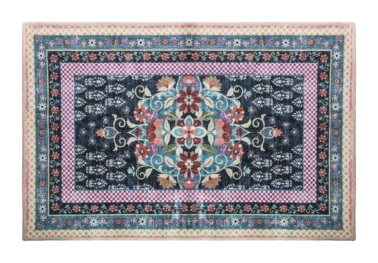 Washable Rug 24inx36in Blue