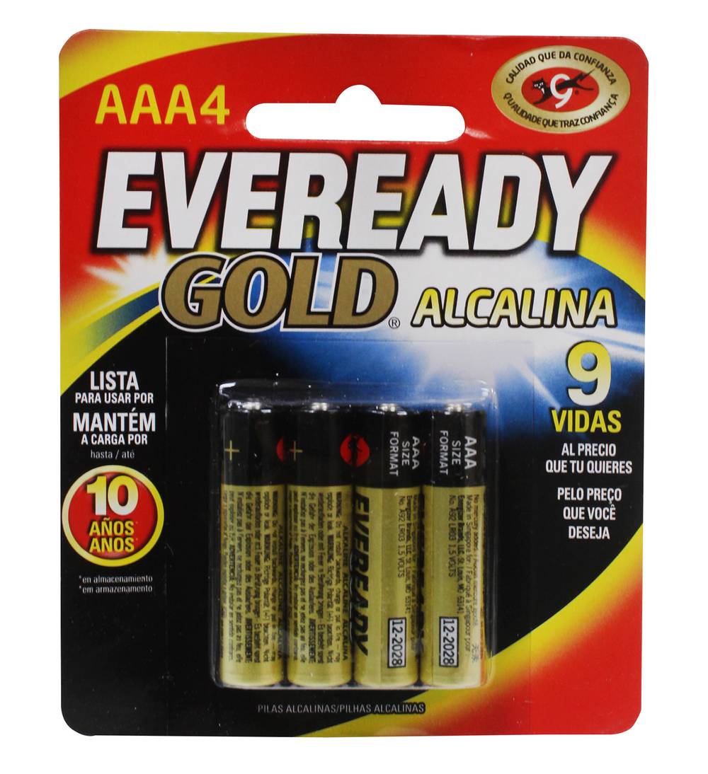 Eveready · Pila alcalina, AAA (4 un)