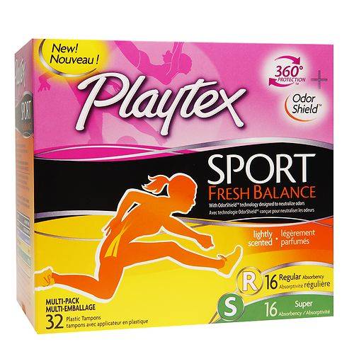 Playtex Sport Fresh Balance Tampons, Multipack Regular & Super - 32.0 ea