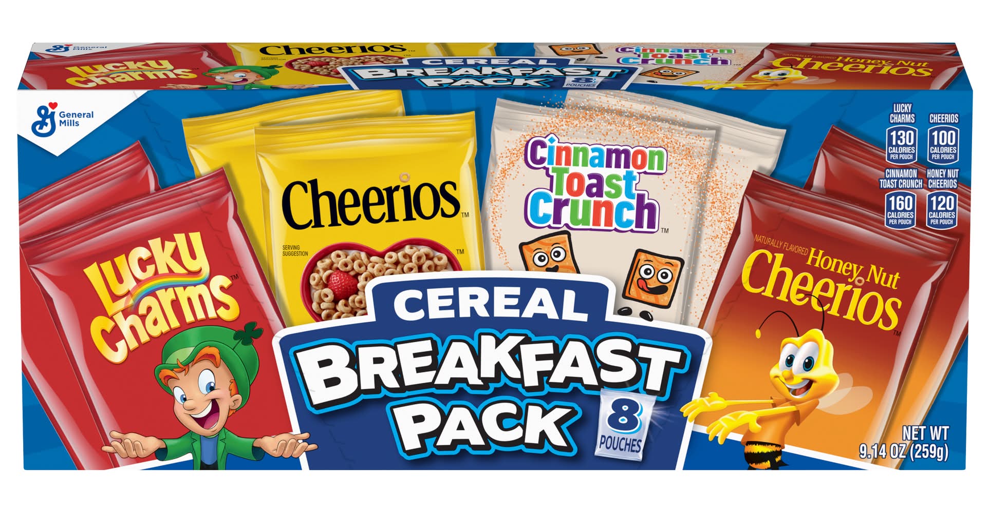 General Mills Cereal Breakfast pack, Assorted (9.14 oz, 8 ct)
