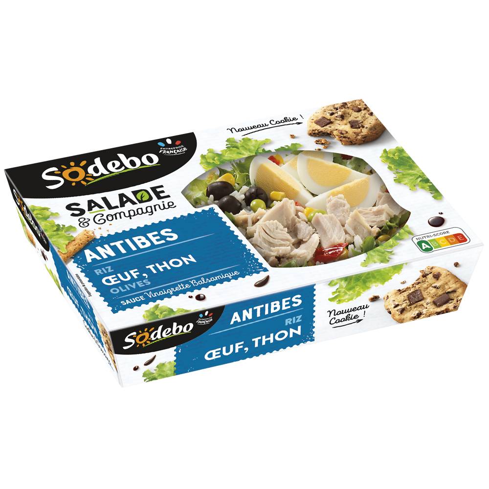 Sodebo - Salade antibes riz œuf thon