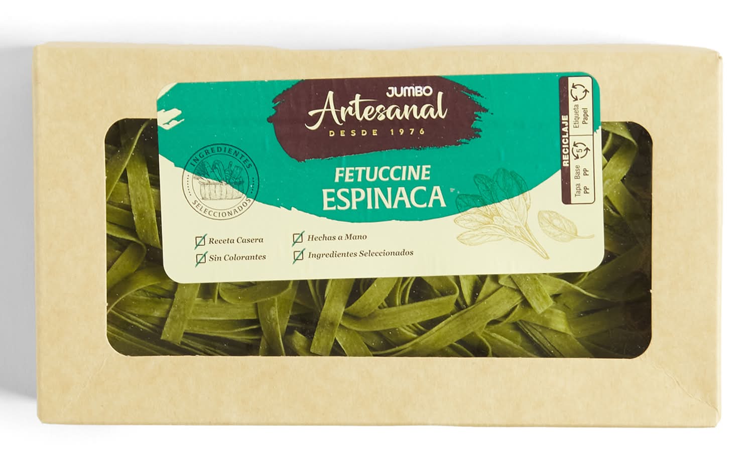 Jumbo Artesanal · Fettuccine espinaca (500 g)