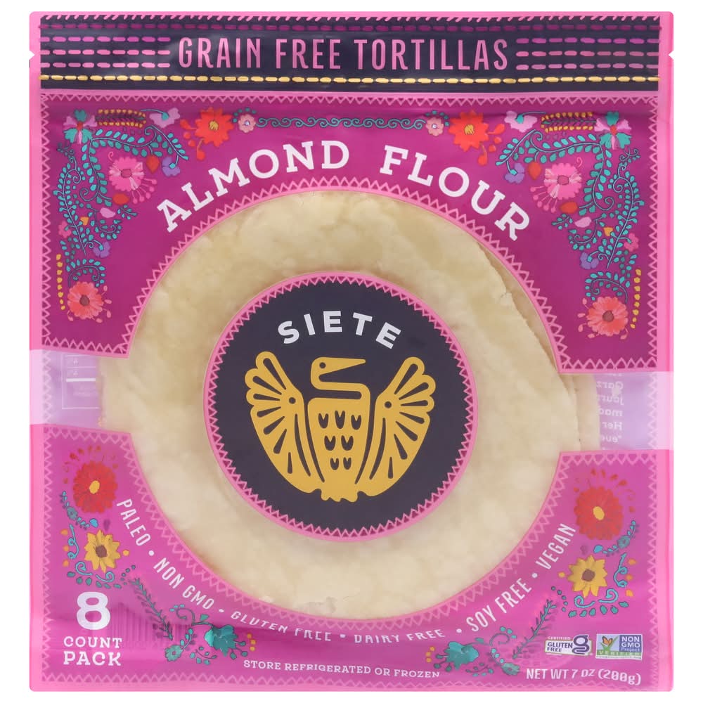 Siete Foods Grain Free Almond Flour Tortillas (7 oz, 8 ct)
