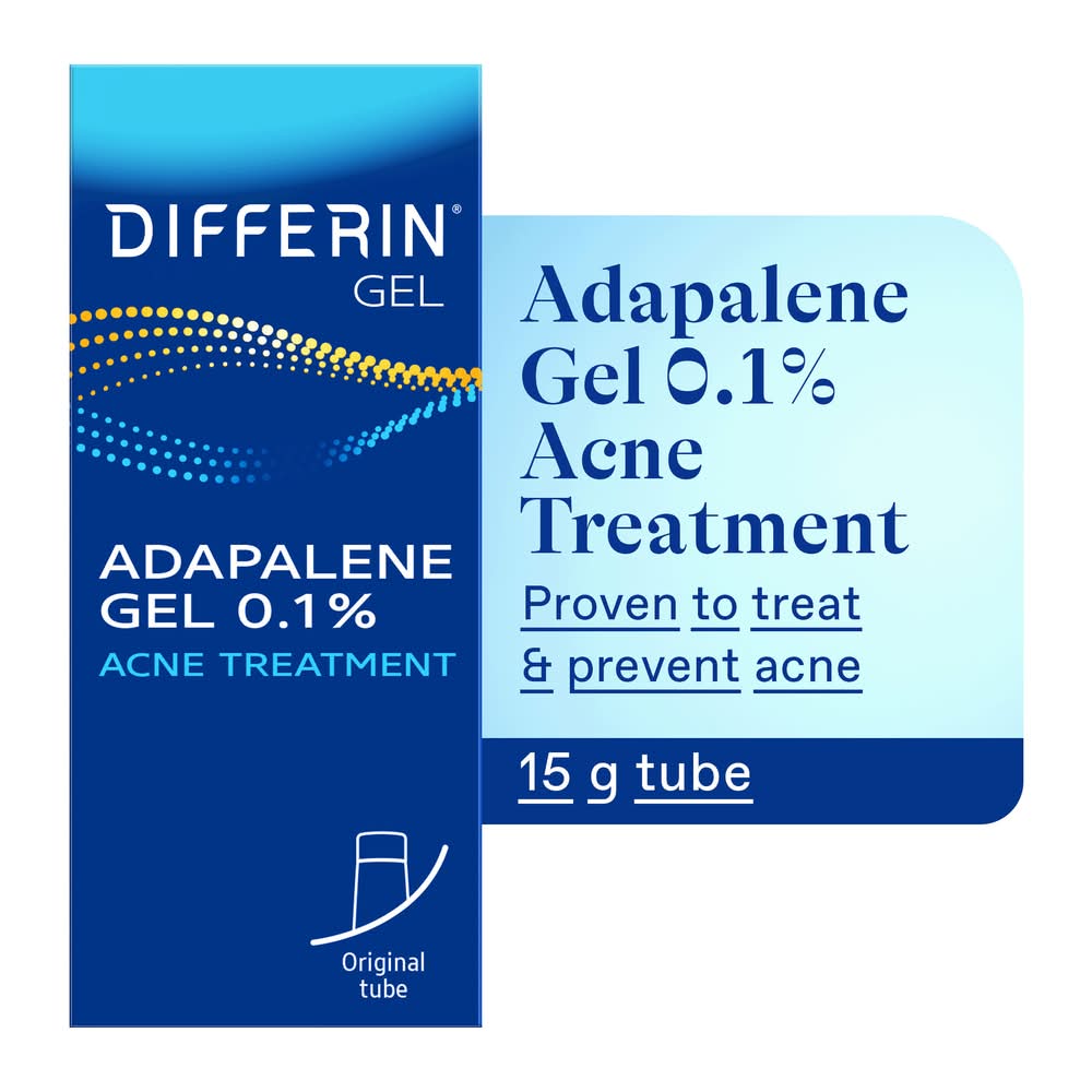 Differin Acne Treatment Adapalene Gel 0.1% (0.5 oz)