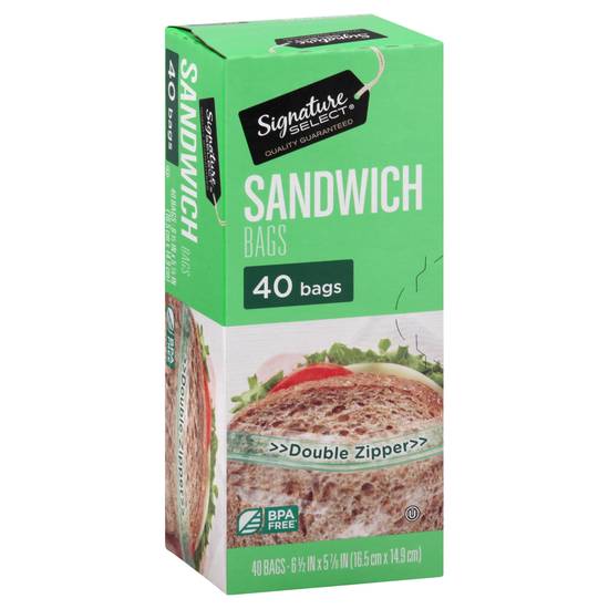 Signature Select Double Zipper Sandwich Bags (40 ct)