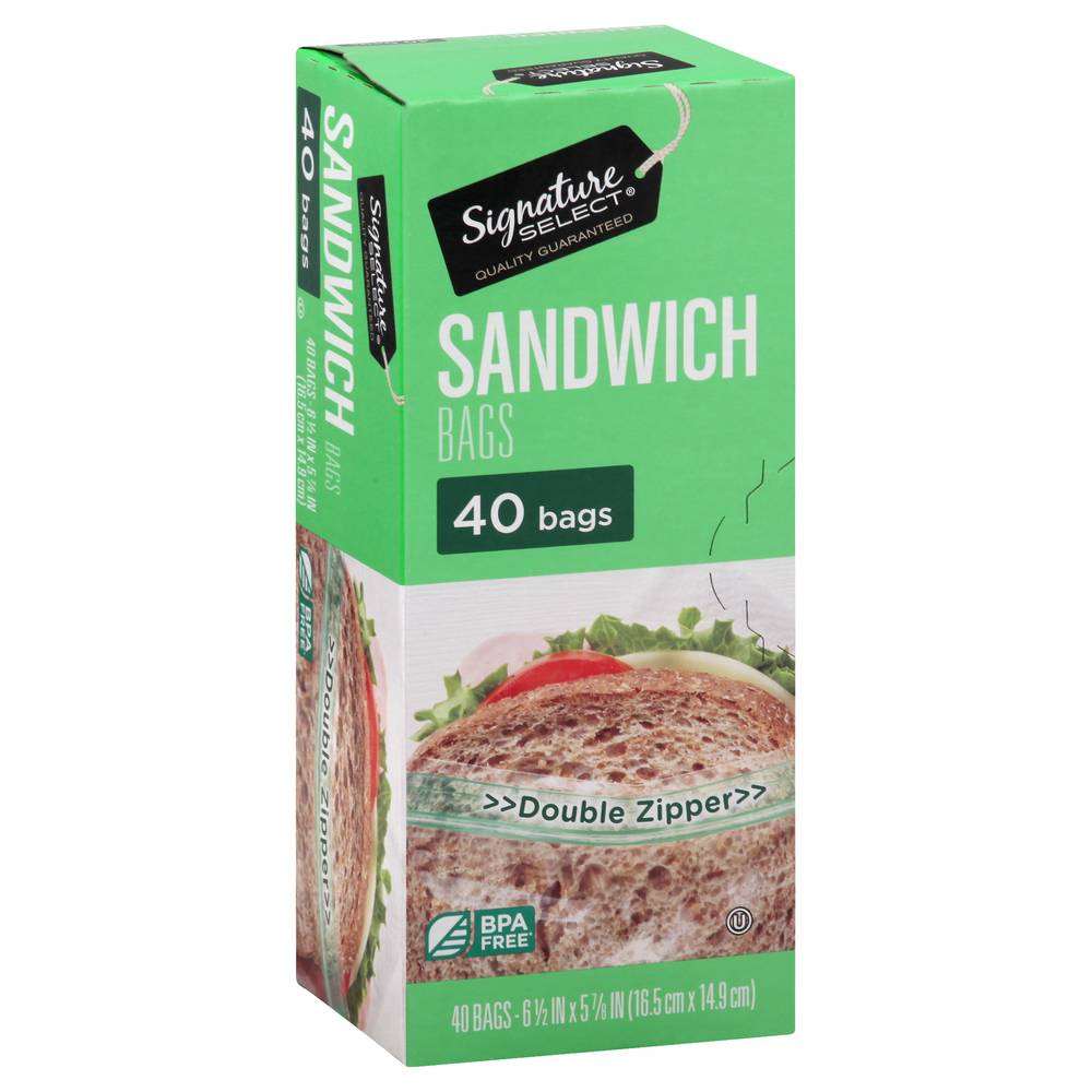 Signature Selects Double Zipper Sandwich Bags