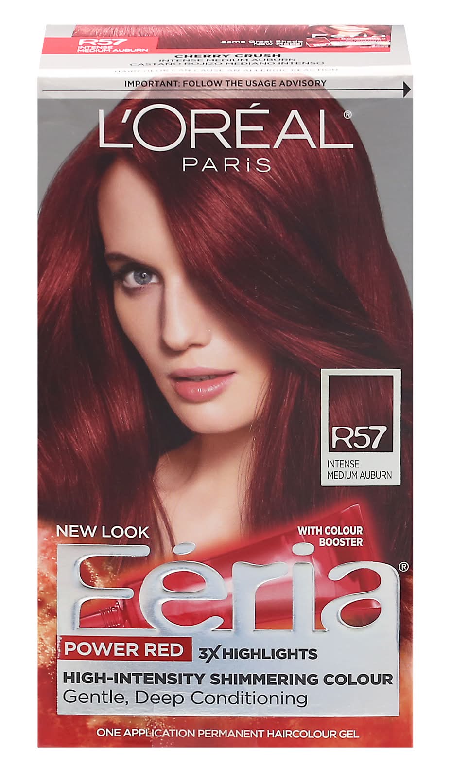 L'Oréal Feria Permanent Hair Color, R57 Intense Medium Auburn (9.6 oz)