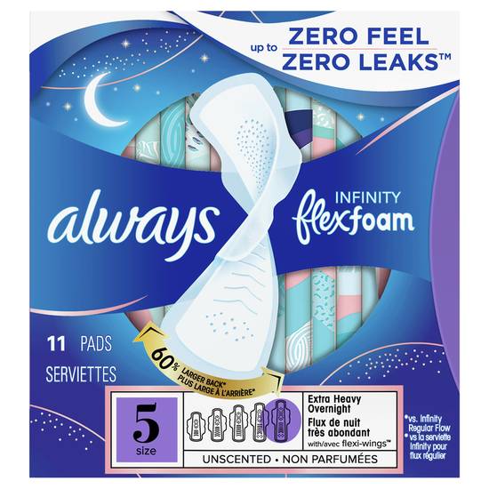 Always Infinity Size 5 Sanitary Pads With Wings
