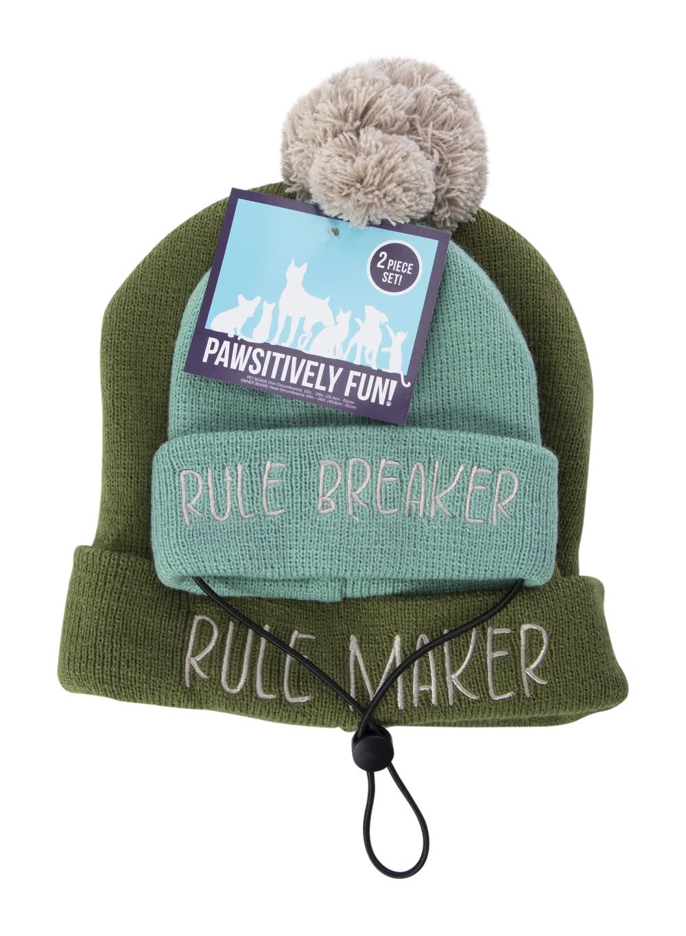 Matching Pet & Owner Fall Beanie Hats Set Green