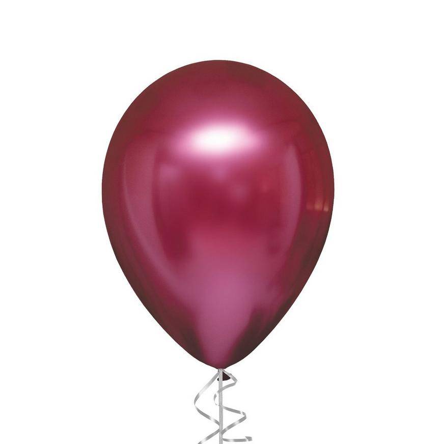 Uninflated 1ct, 12in, Pomegranate Metallic Chrome Satin Luxe Latex Balloon