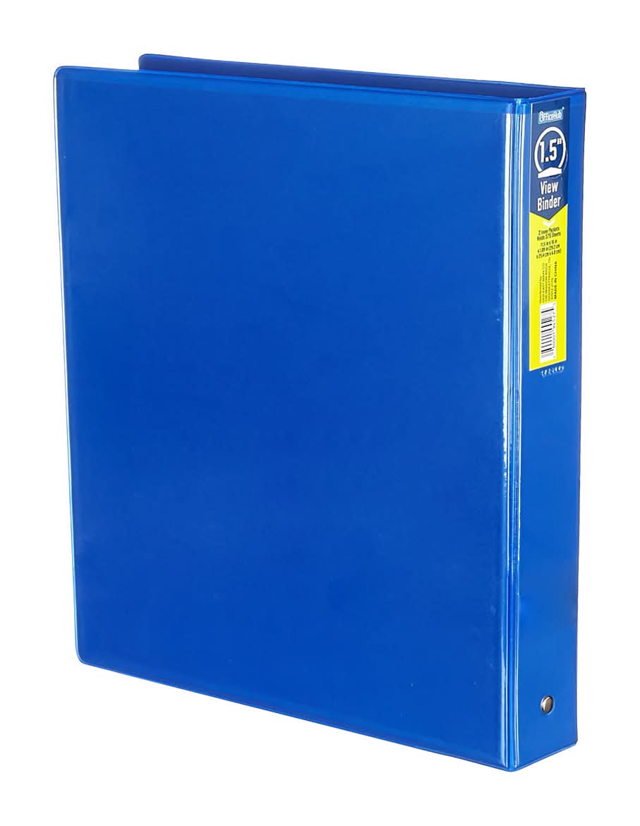 OfficeHub Basic Round Ring View Binder, 1.5 in, Black