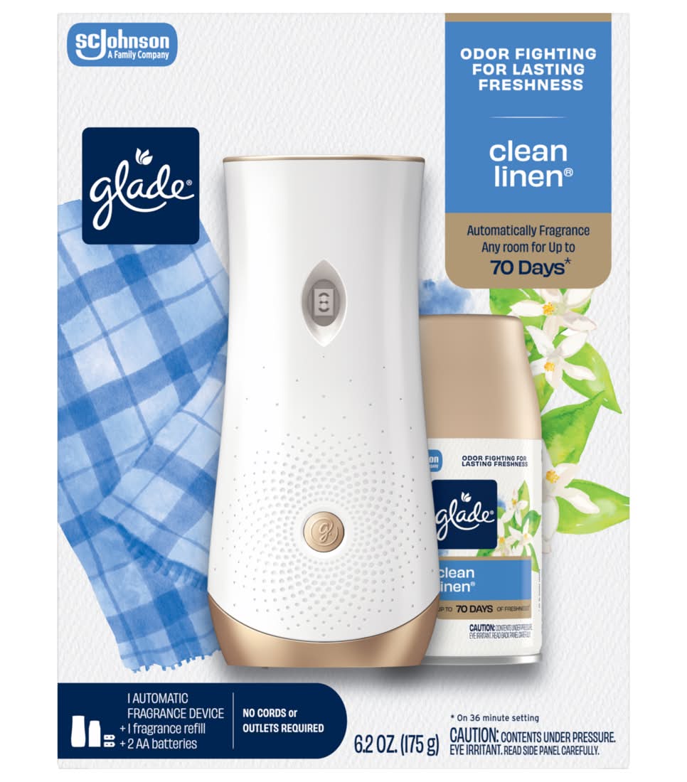 Glade Automatic Spray Holder and Clean Linen Refill (1.24 lbs)