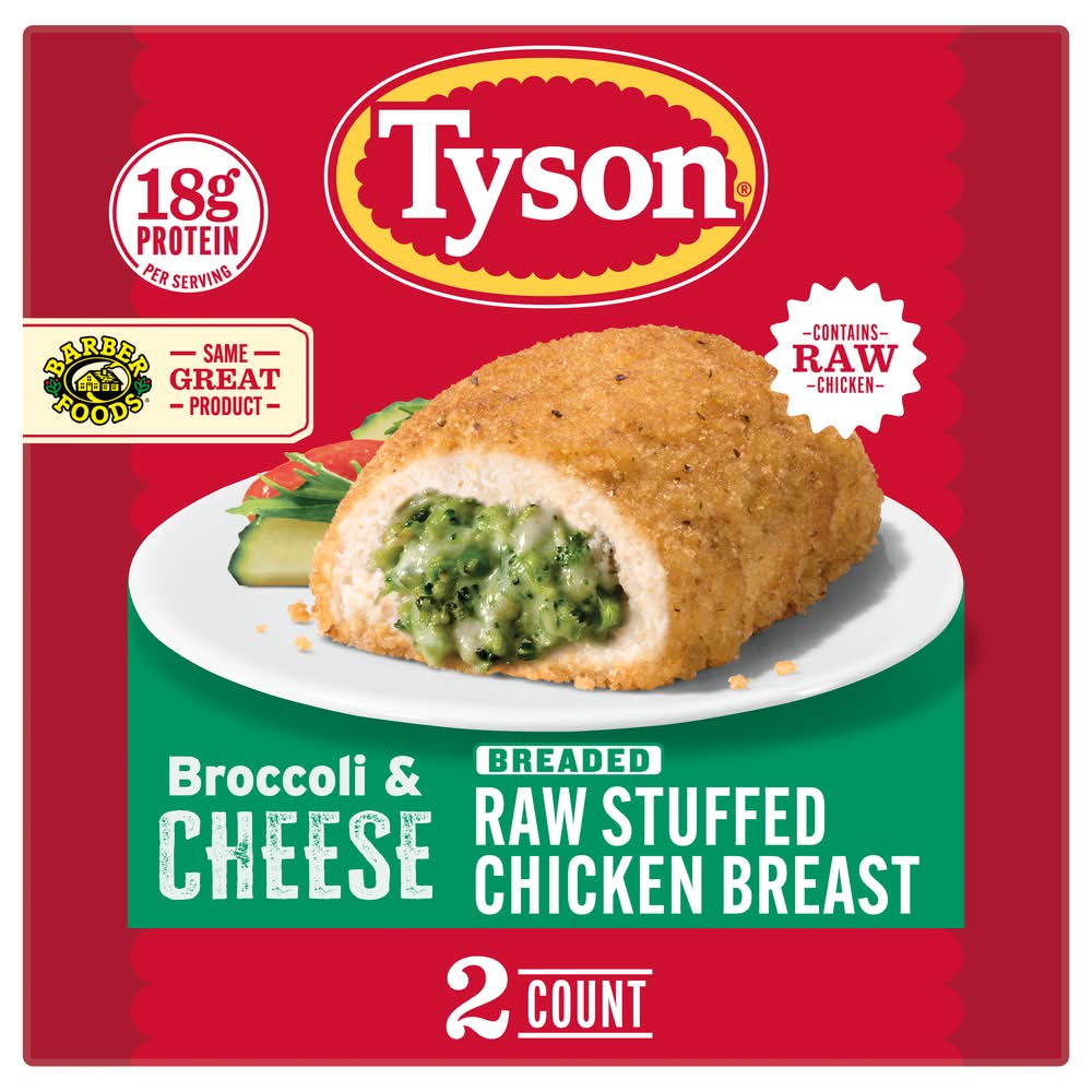 Tyson Breaded Stuffed Chicken Breasts Broccoli & Cheese (10 oz, 2 ct)