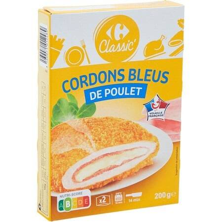 Cordons bleus de poulet CARREFOUR - la boîte de 200g