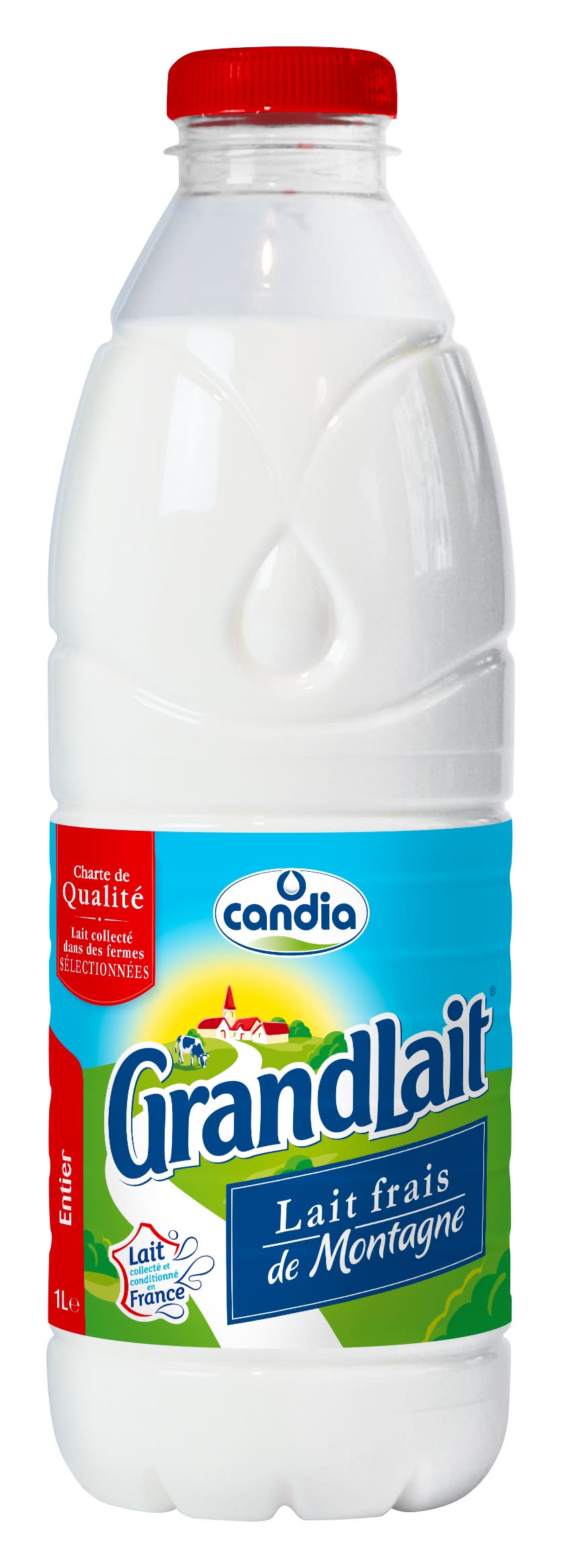 Candia - Grandlait lait frais entier pasteurisé de montagne (1L)