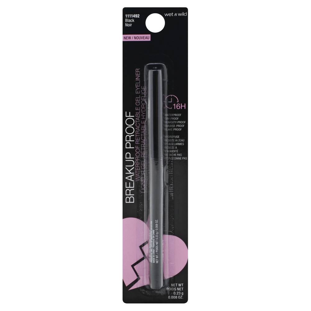 Wet N Wild Waterpoof Retractable Gel Eyeliner Black Noir 1111492 (1 ct)