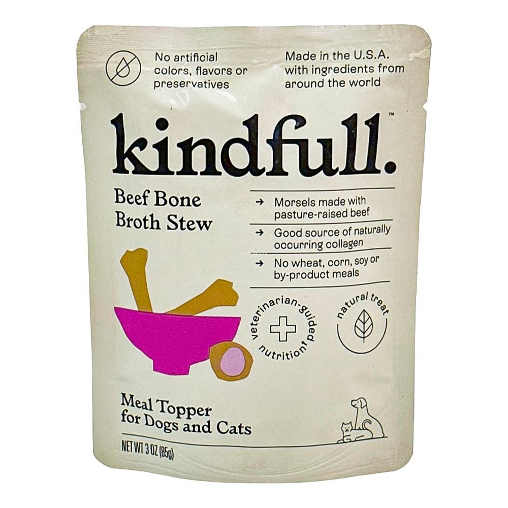 Kindfull Beef Bone Broth Stew Wet Meal Topper For Dog and Cat Food