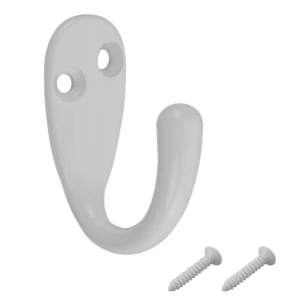 RELIABILT Robe hooks White Single-Hook Wall Mount Towel Hook | 30045PHXLG