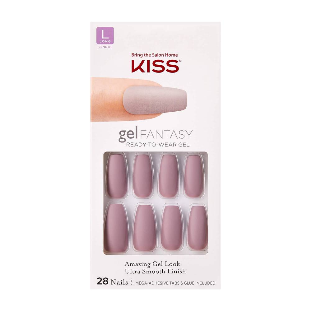 KISS Gel Fantasy Ready-to-Wear Gel Manicure Kit , 28CT, Stick Together