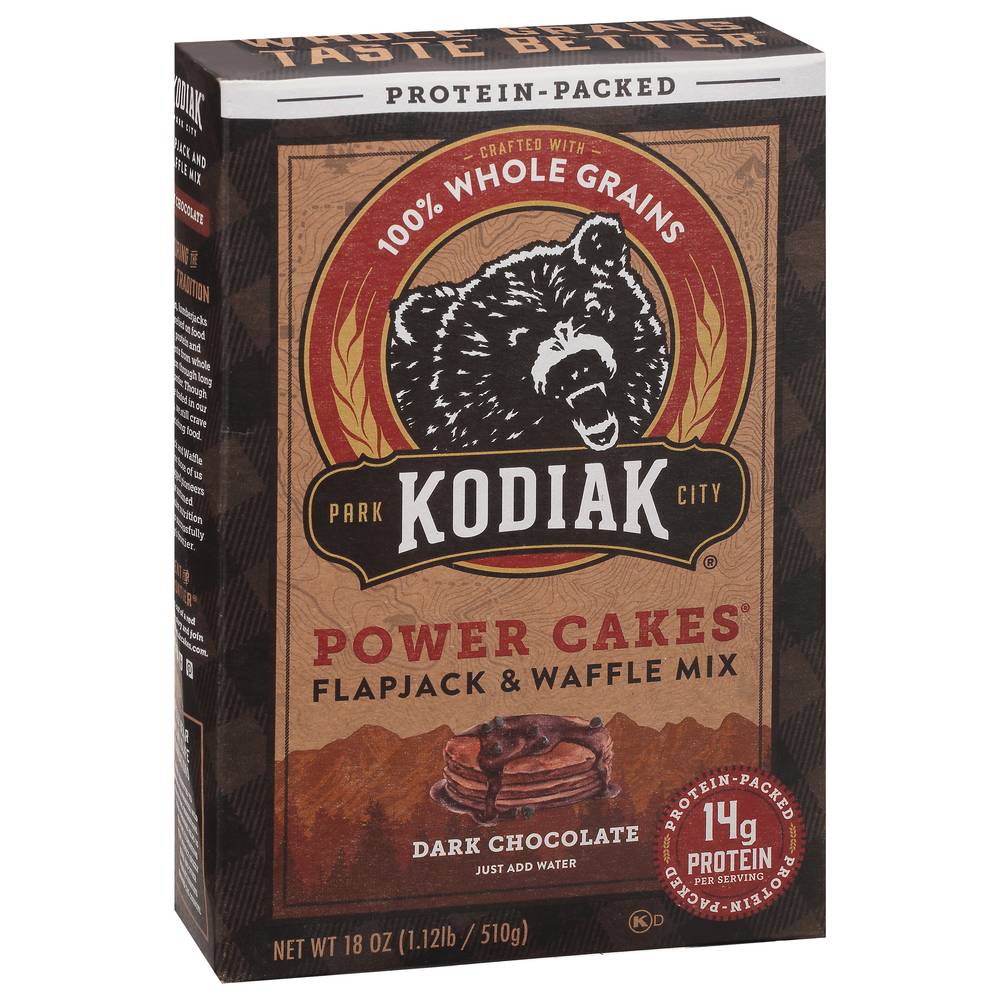 Kodiak Power Cakes Flapjack & Waffle Mix, Dark Chocolate (18 oz)