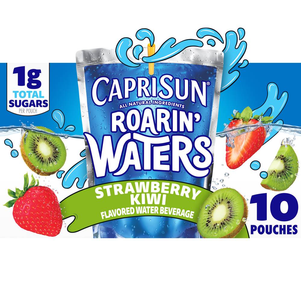 Capri Sun Roarin' Waters Beverage Pouches, Strawberry-Kiwi (10 x 6 fl oz)