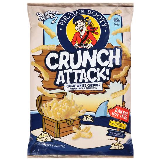 Pirate's Booty Crunchy Great-White Cheddar Rice & Corn Puffs