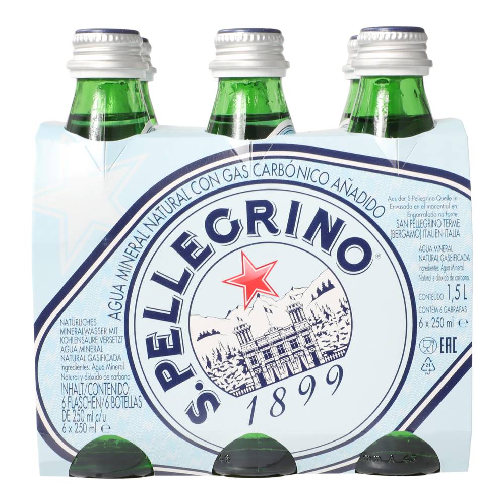 San Pellegrino · Agua natural mineralizada (6 x 250 ml)