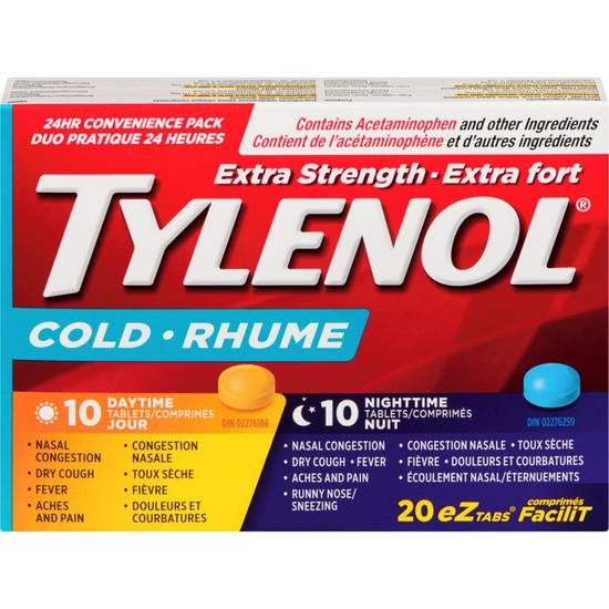 Tylenol Extra Strength Cold, Daytime/Nighttime (20 ea)