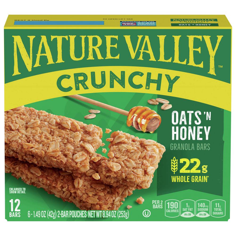 Nature Valley Crunchy Granola Bars, Oats 'N Honey (8.94 oz, 12 ct)