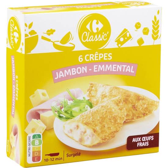 Carrefour Classic' - Crêpes au jambon et au emmental (6 pièces)
