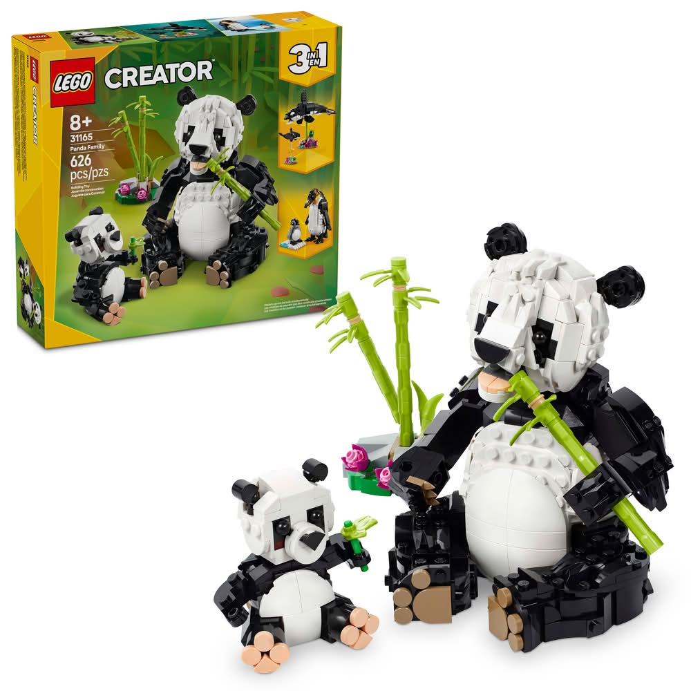 LEGO Creator 3 in 1 Wild Animals Panda Family Building Toy 31165, 8+ Y (626 ct)