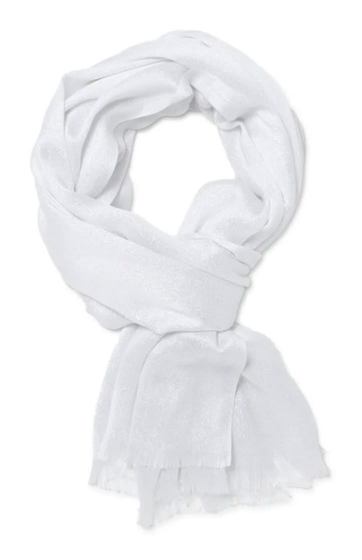 Nicole Miller Studio Lurex Social Wrap Scarf (Silver One Size)