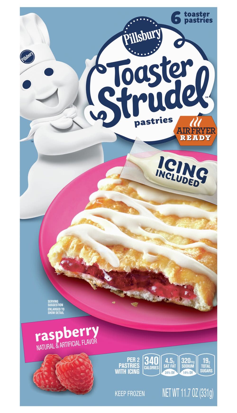 Pillsbury Toaster Strudel Pastries, Raspberry (11.7 oz, 6 ct)