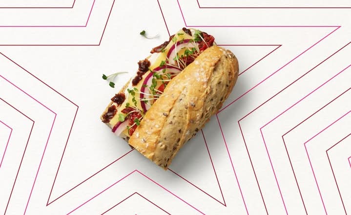 Posh Cheddar & Pickle Half Baguette